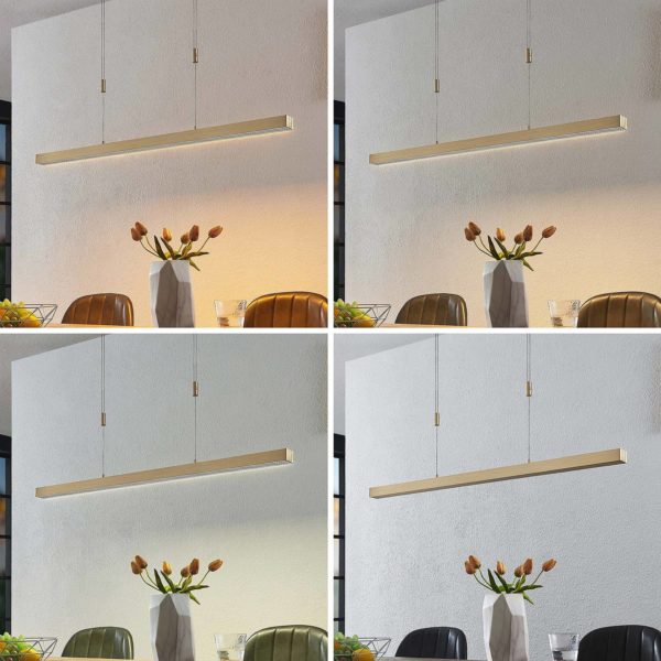 Lucande Suspension LED Merrit réglable laiton mat LUCANDE