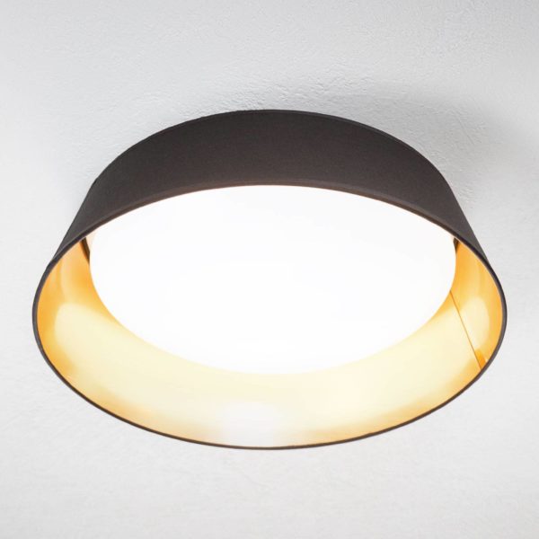 Reality Leuchten Noir et or - plafonnier LED Ponts rond Reality Leuchten