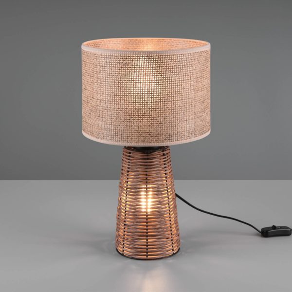 Reality Leuchten Lampe à poser Straw en rotin Reality Leuchten
