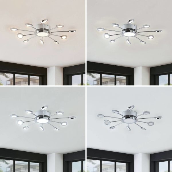 Lindby Plafonnier LED chromé Meru