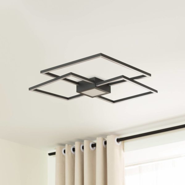 Lindby Duetto plafonnier LED anthracite 38 W LINDBY
