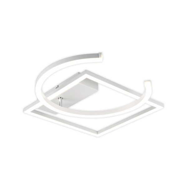 Lindby Coljana Plafonnier LED carré/cercle blanc LINDBY