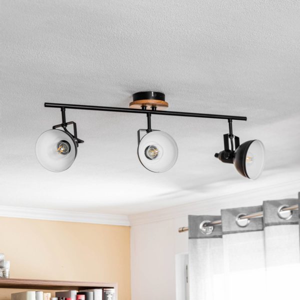 Lindby Trinela Spot avec bois, à trois lampes LINDBY