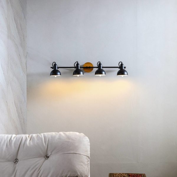 Lindby Trinela spot avec bois, à quatre lampes LINDBY
