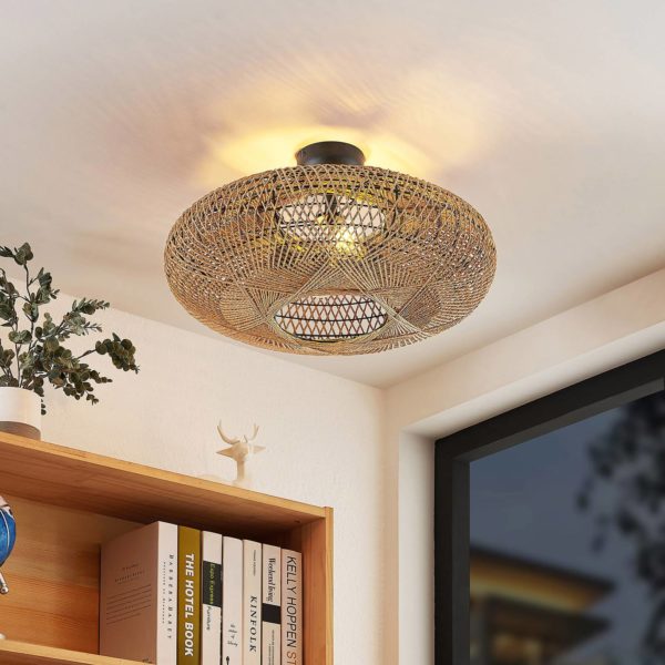 Lindby Melvios plafonnier en cordon sisal LINDBY