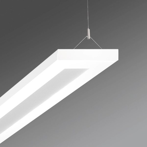 Regiolux Suspension bureau LED Stail microprismes 32W blanc Regiolux