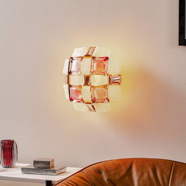 Slamp Mida applique, 32×32 cm, rosée/blanche Slamp