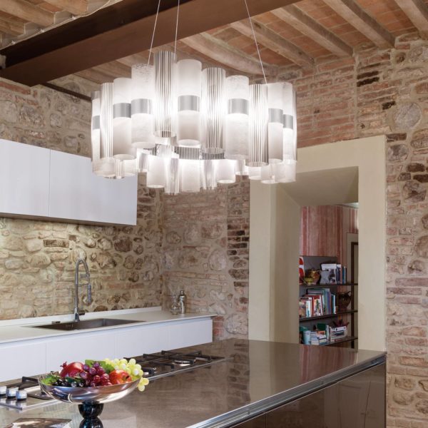 Slamp La Lollo L suspension LED, Ø80cm, blanche Slamp