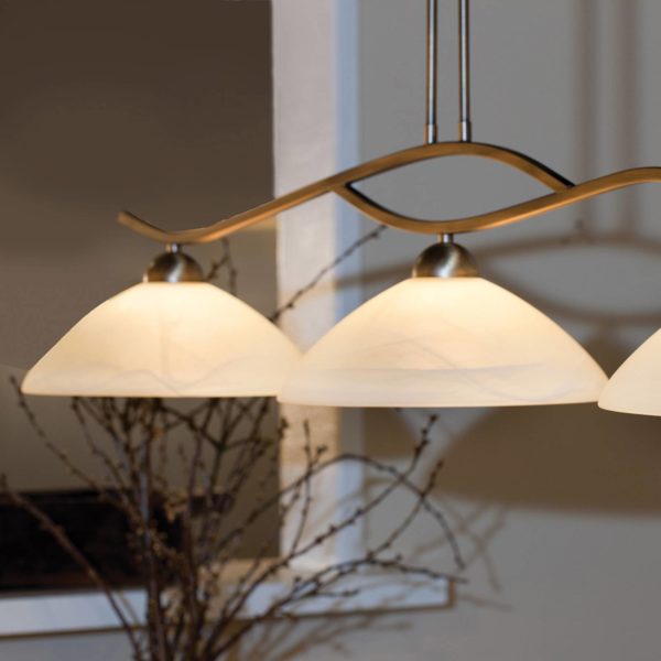 Steinhauer Suspension Capri à 3 lampes crème/bronze Steinhauer
