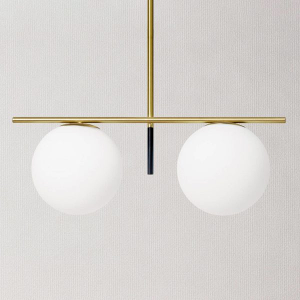 miloox by Sforzin Suspension Jugen, or, à 2 lampes miloox by Sforzin