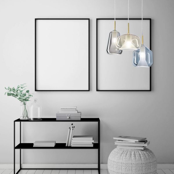 Sforzin Suspension X-Ray à 3 lampes grise/miel/bleue Sforzin