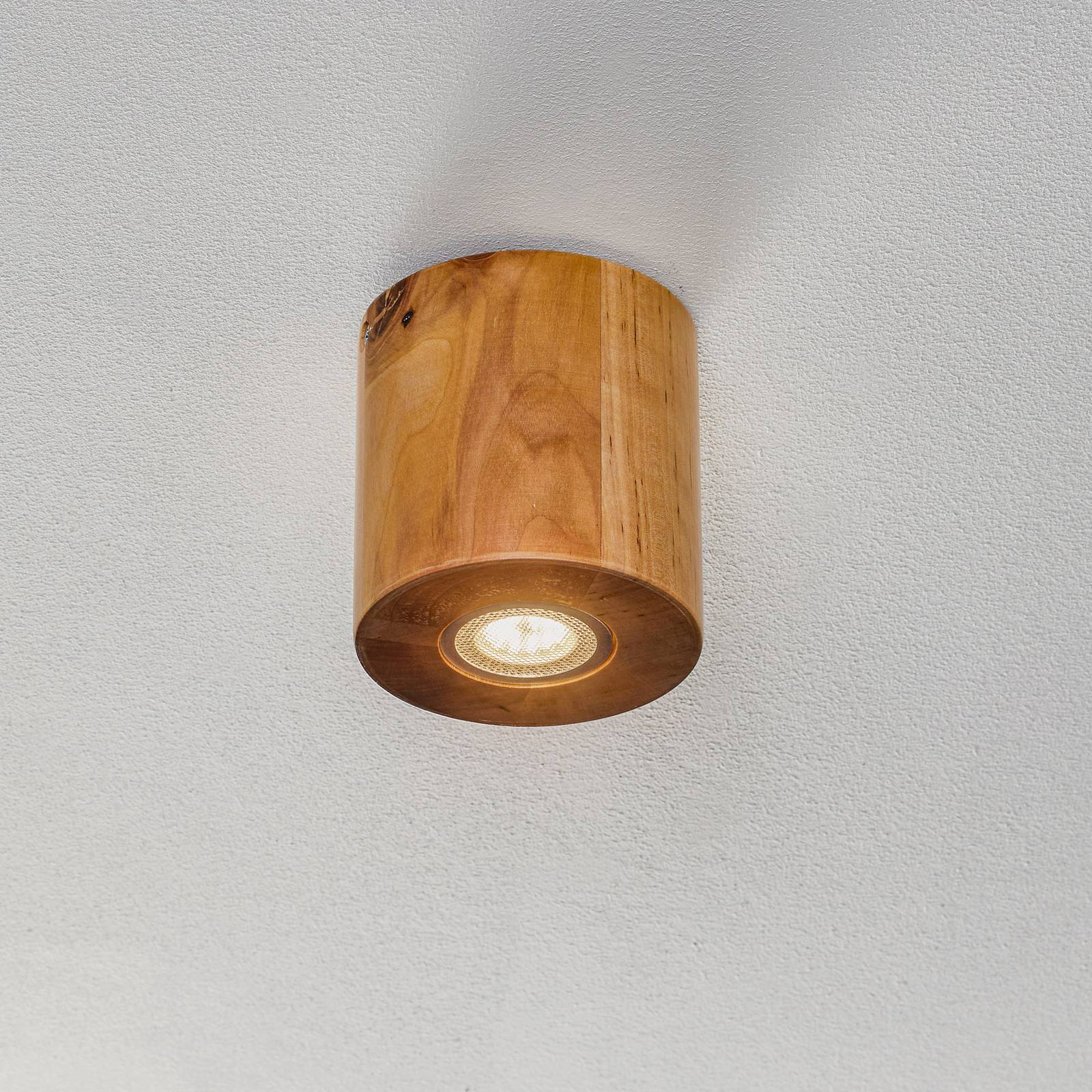 SOLLUX LIGHTING Plafonnier Ara en forme de cylindre en bois SOLLUX LIGHTING