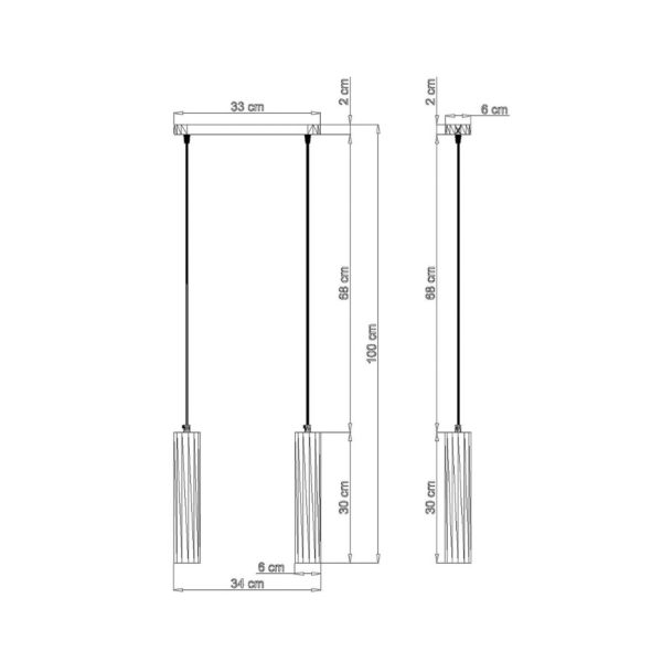 Euluna Suspension Tube en bois