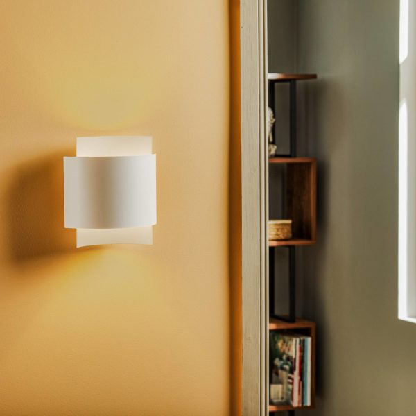 SOLLUX LIGHTING Applique Pako avec 2 plaques d’acier blanches SOLLUX LIGHTING