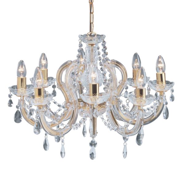 Searchlight Lustre laiton MARIE THERESE à 8 lampes Searchlight