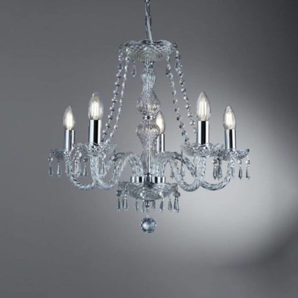 Searchlight Lustre cristal à 5 lampes HALE Searchlight