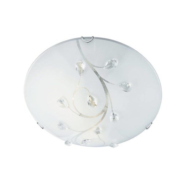 Searchlight Plafonnier en verre Flush Flower