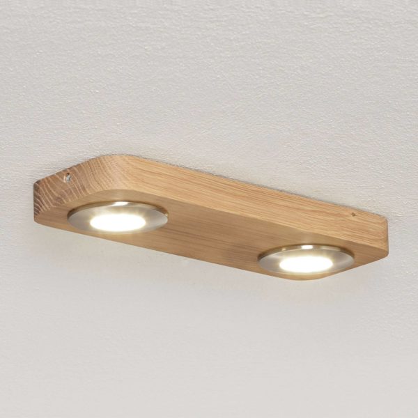 Spot-Light Plafonnier LED Sunniva au design en bois naturel Spot-Light