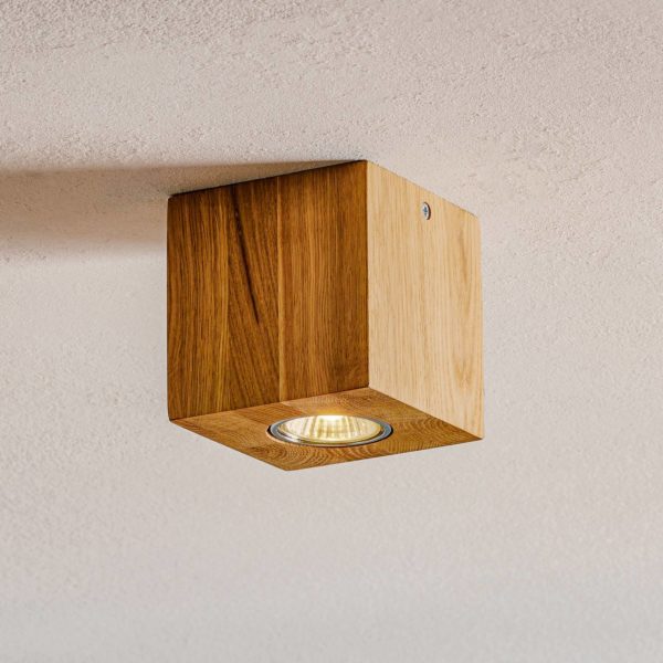 Spot-Light Plafonnier Wooddream à 1 lampe, chêne, angulaire Spot-Light