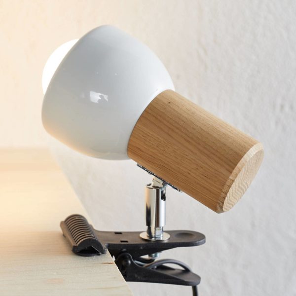 Spot-Light Petite lampe à pince Clampspots avec chêne Spot-Light