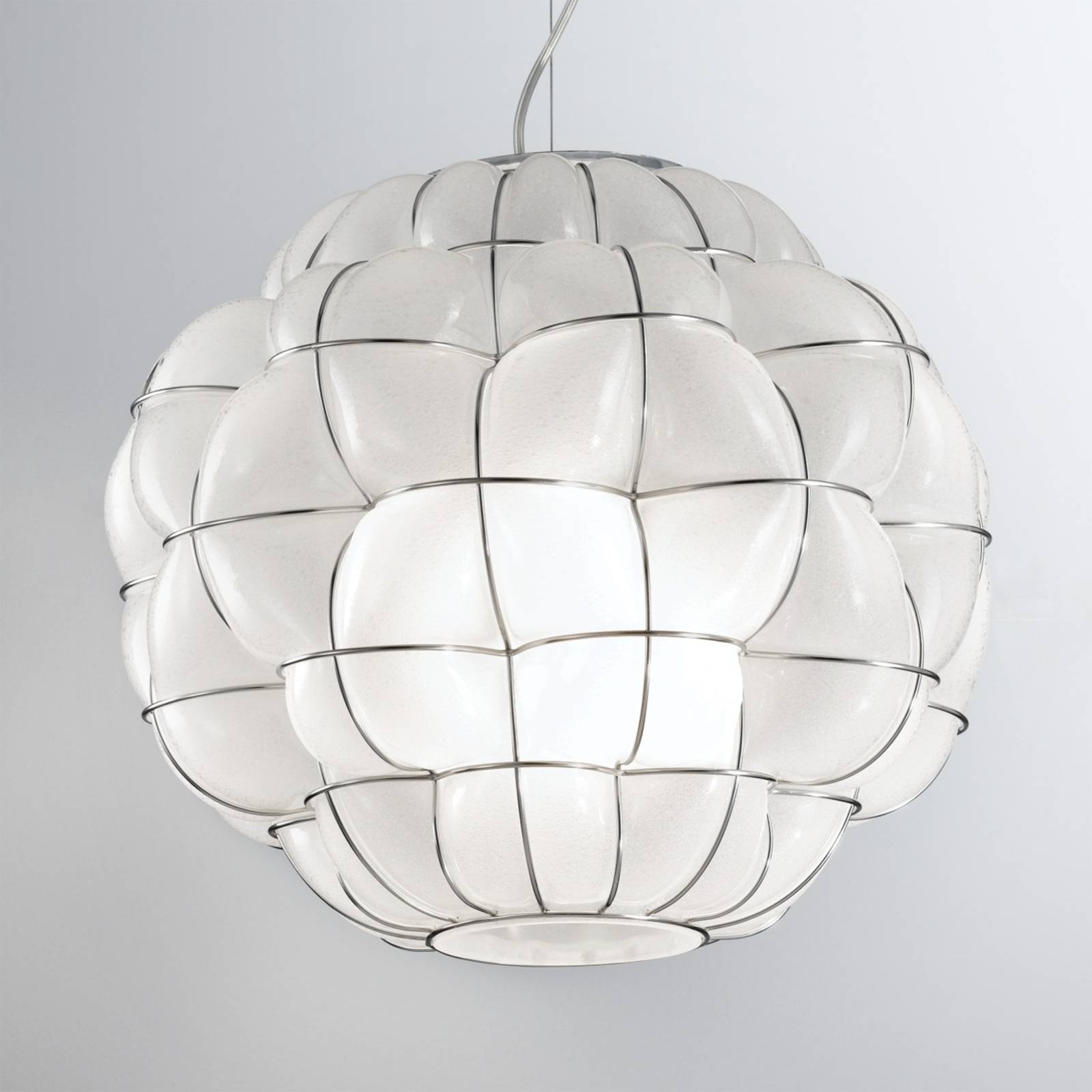 Siru Suspension Pouff blanc et inox Siru