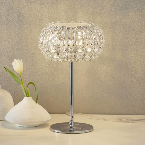 Schuller Valencia Lampe à poser DIAMOND dotée de cristaux, 24 cm Schuller Valencia