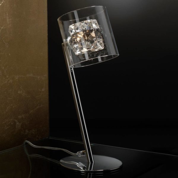 Schuller Valencia Lampe de table LED Flash avec anneaux en cristal Schuller Valencia