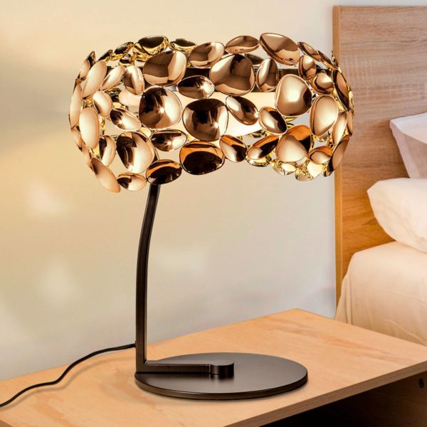 Schuller Valencia Lampe à poser Narisa dorée rosée/brune Schuller Valencia