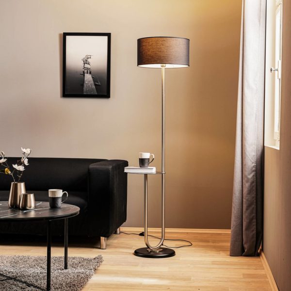 ONLI Lampadaire Pongo avec abat-jour tissu et tablette ONLI