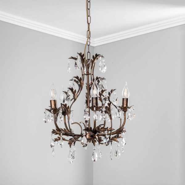 ONLI Lustre Botte en métal à 5 lampes bronze ONLI