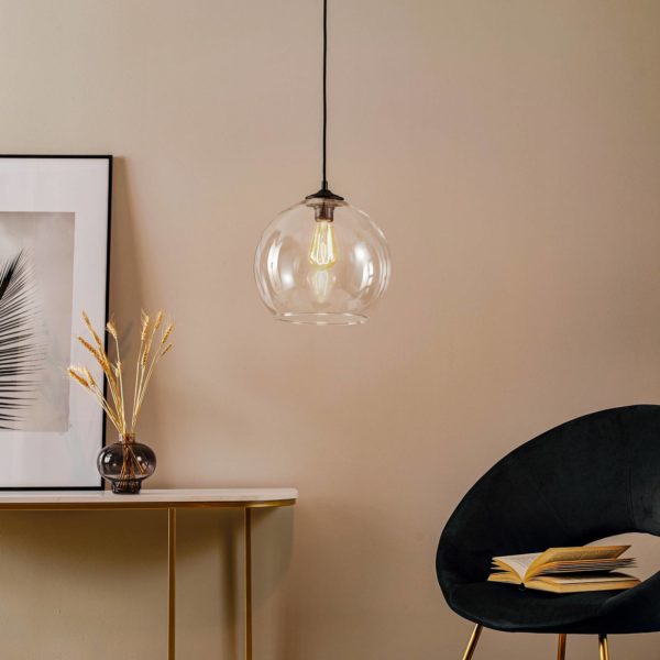 Solbika Lighting Suspension Ball Abat-jour en verre transparent Ø 30cm Solbika Lighting