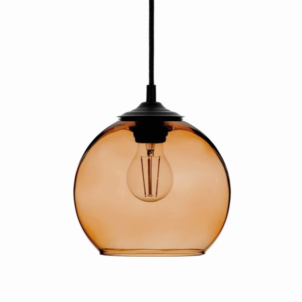 Solbika Lighting Suspension Ball Abat-jour en verre ambre Ø 20cm Solbika Lighting