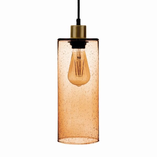 Solbika Lighting Suspension Soda Cylindre en verre brun clair Ø 12cm Solbika Lighting