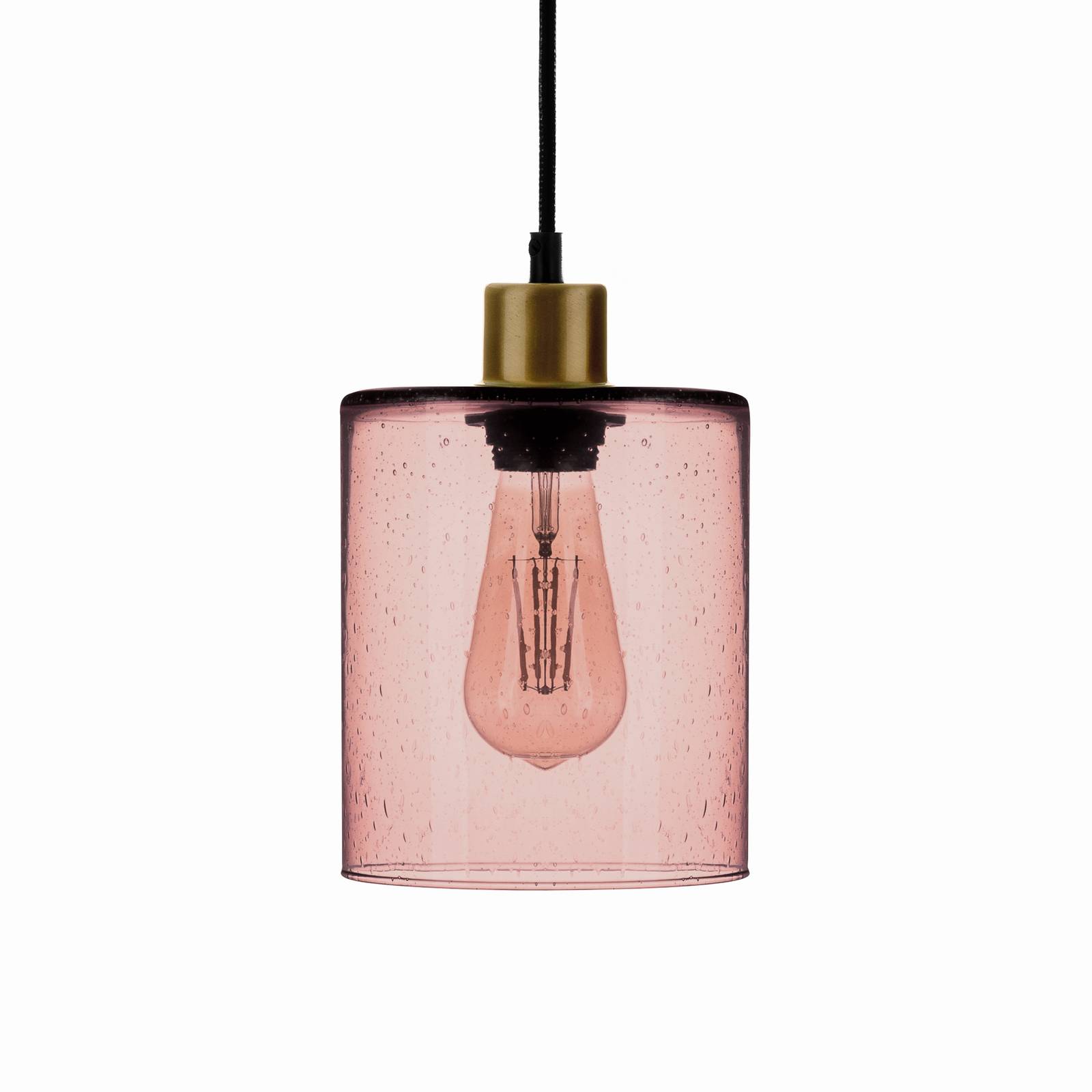 Solbika Lighting Suspension Soda avec abat-jour en verre rose Ø 15cm Solbika Lighting