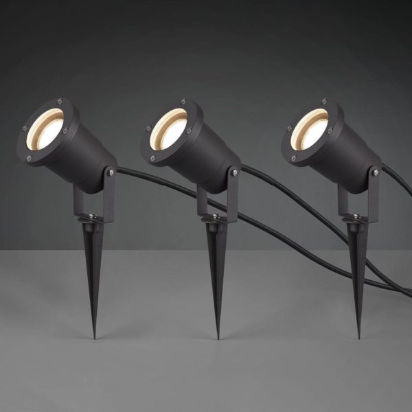 Trio Lighting Spot d'extérieur Ubangi avec piquet en lot de 3 Trio Lighting
