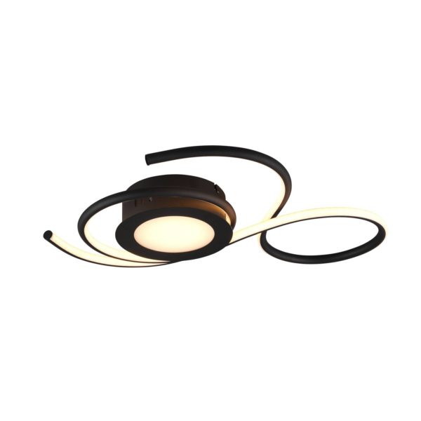 Trio Lighting Plafonnier LED Jive, 50 cm, noir mat Trio Lighting