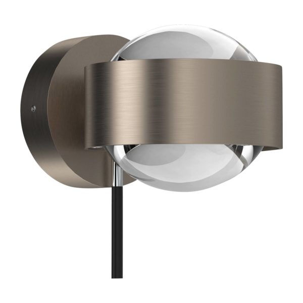 Top Light Puk Mini Wall+ LED, lentilles transparentes, nickel mat Top Light