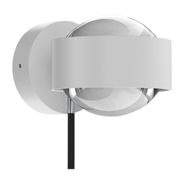 Top Light Puk Mini Wall+ LED, lentilles transparentes, blanc mat/chromé Top Light