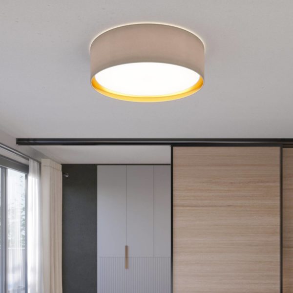 TK Lighting Plafonnier Bilbao, gris/or, Ø 60 cm TK Lighting