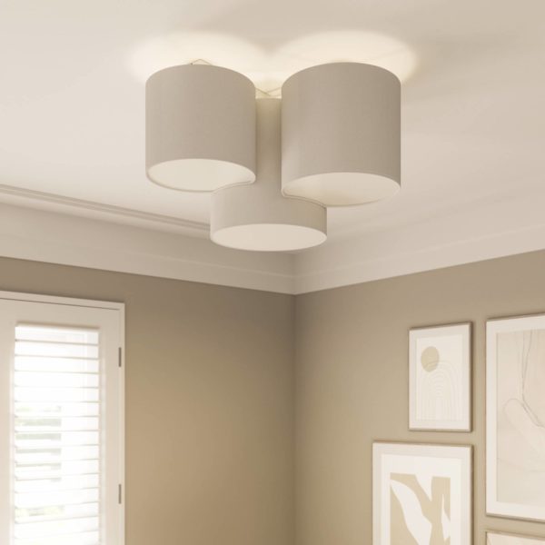 TK Lighting Plafonnier Mona à 3 lampes, blanc TK Lighting