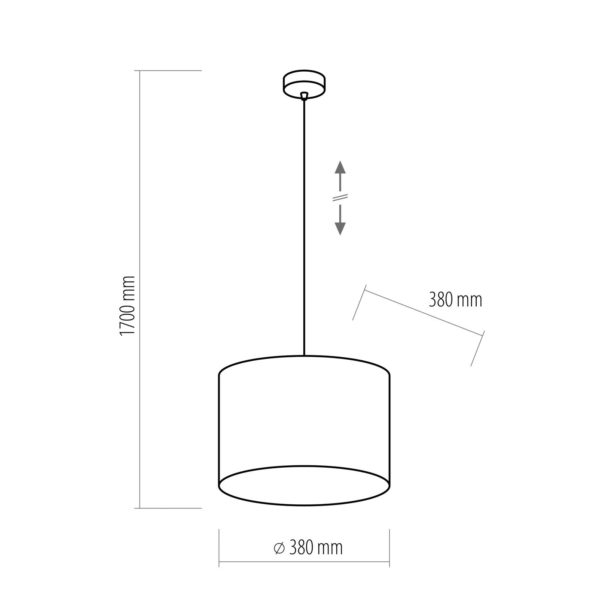 TK Lighting Suspension Tercino abat-jour orange Ø 38 cm TK Lighting