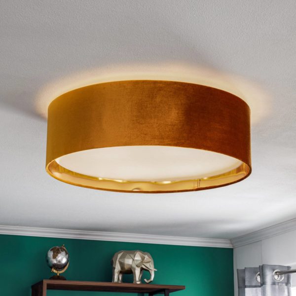 TK Lighting Plafonnier Tercino, abat-jour orange TK Lighting