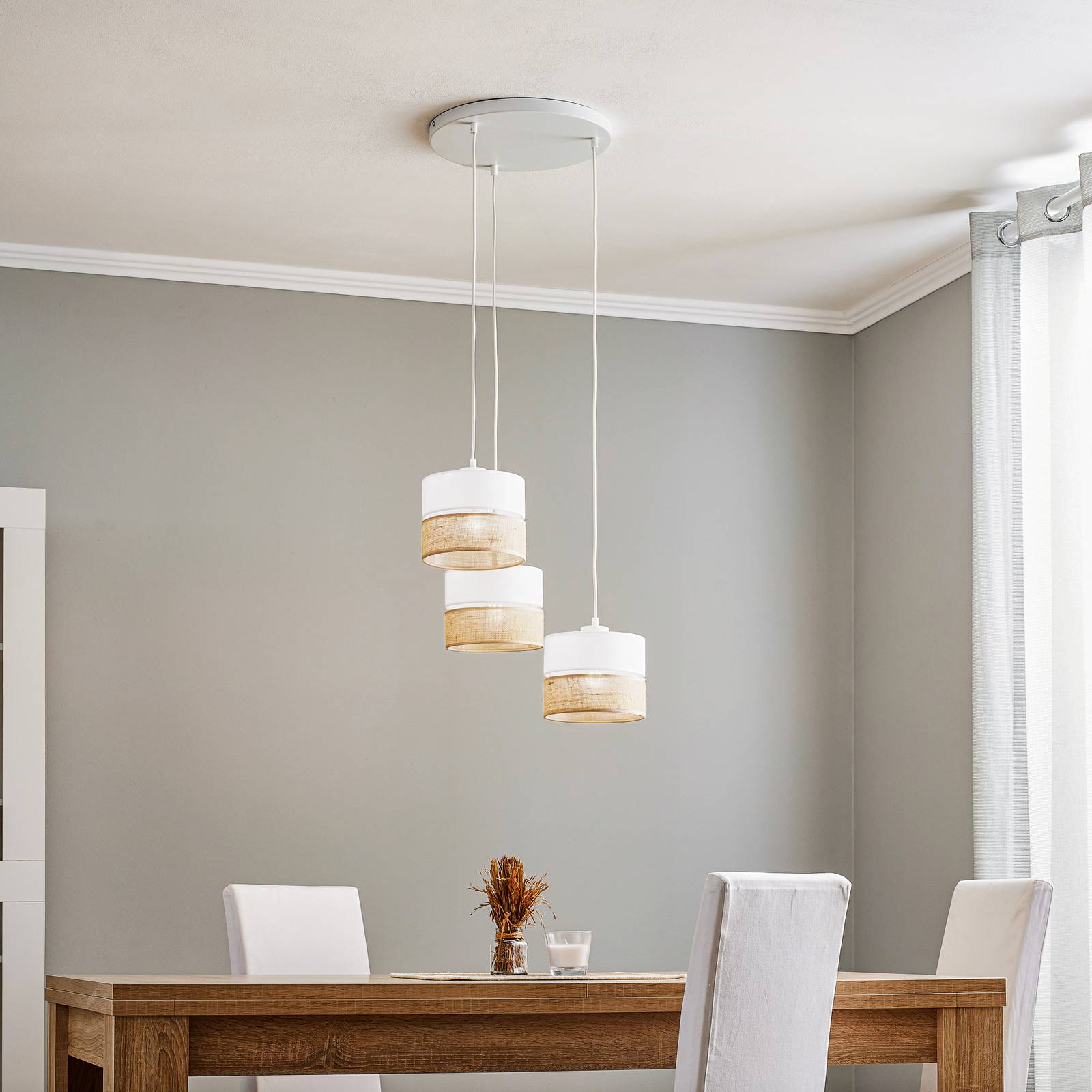 TK Lighting Suspension Linobianco