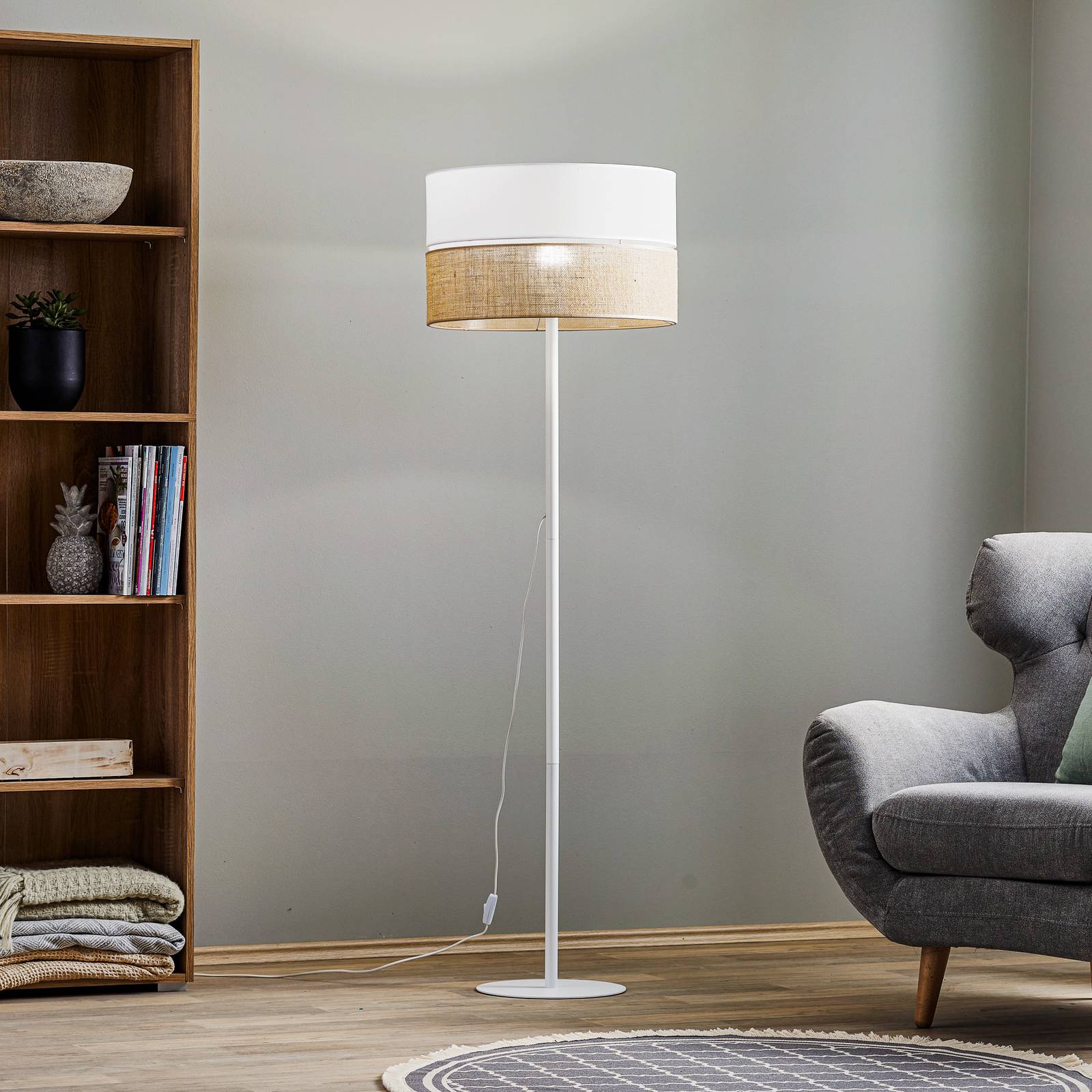 TK Lighting Lampadaire Linobianco