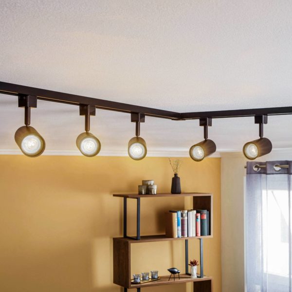 Prios Jorell système rail monophasé 5 lampes noir PRIOS