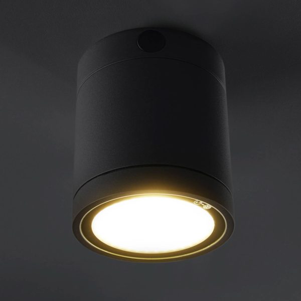 Heitronic Plafonnier LED Negro pour l’extérieur Heitronic