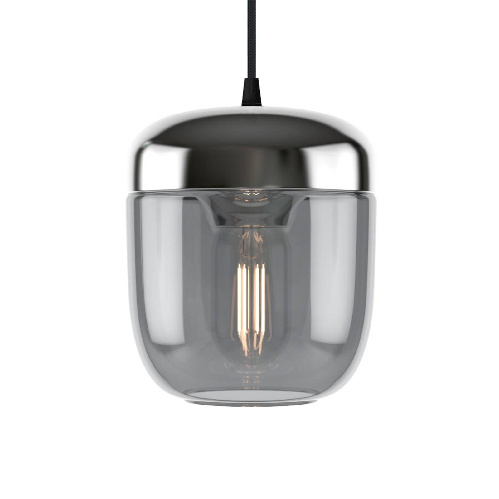 UMAGE Acorn suspension à 1 lampe gris fumée acier UMAGE