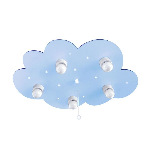 Waldi-Leuchten GmbH Plafonnier Nuage, à 5 lampes, bleu clair Waldi-Leuchten GmbH