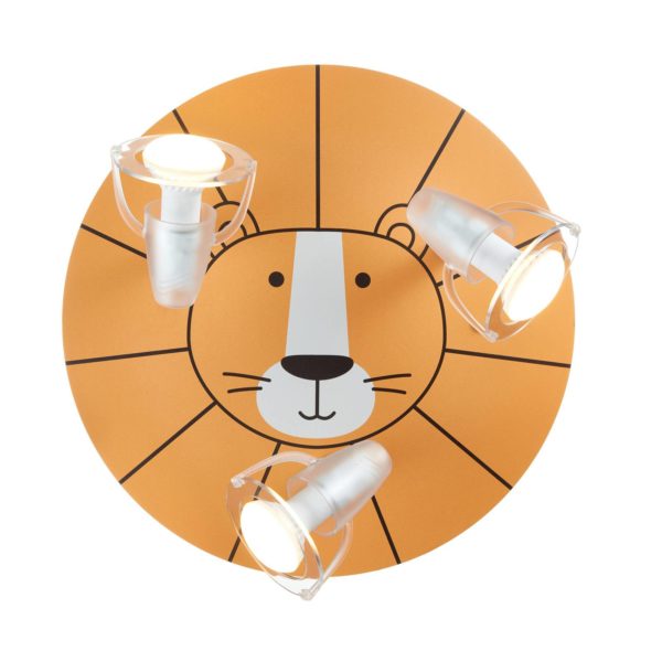 Waldi-Leuchten GmbH Plafonnier avec spots Lion jaune avec trois spots Waldi-Leuchten GmbH