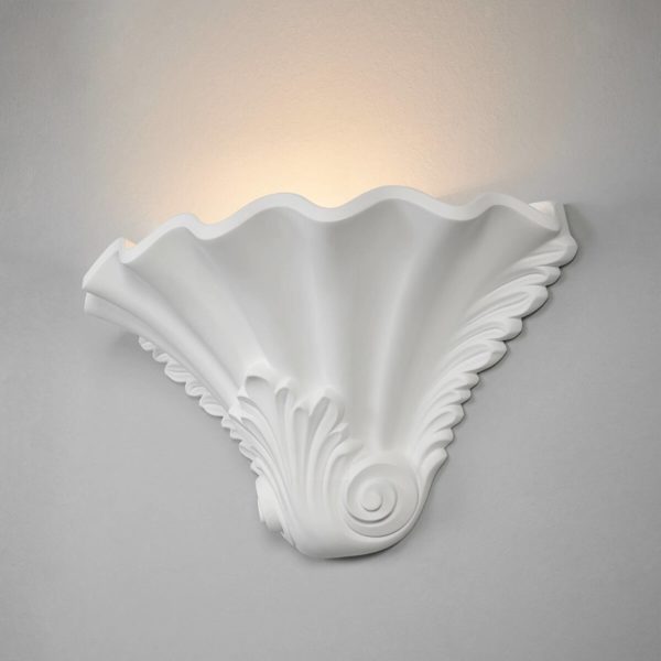 Lindby Applique en plâtre à reliefs Lennet en blanc LINDBY